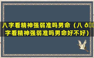 八字看精神强弱准吗男命（八 🐡 字看精神强弱准吗男命好不好）